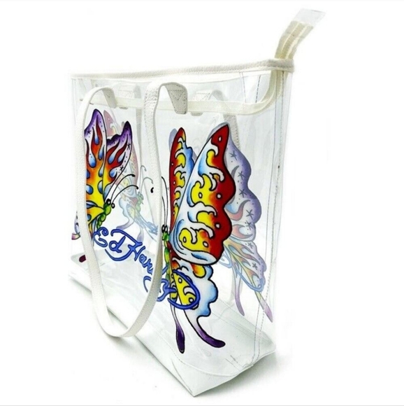 NWT Ed Hardy Butterfly Clear Tote - Picture 6 of 8